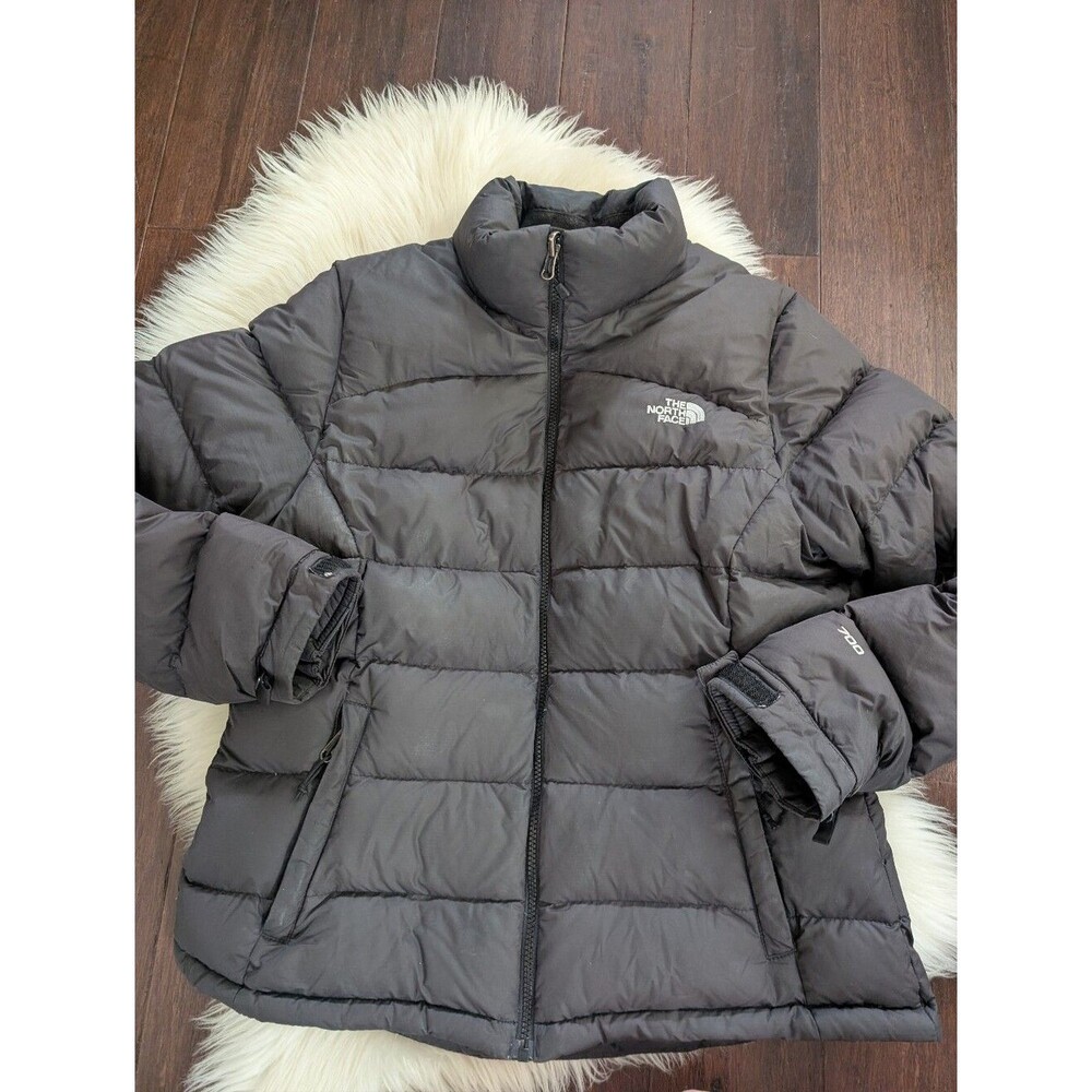 The North Face Womens L Large Nuptse Jacket Coat 700 Black Puffer Jacket